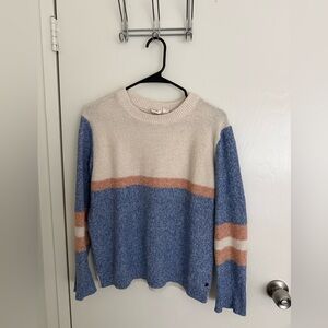 Roxy Color block blue and cream knit sweater  – XS
